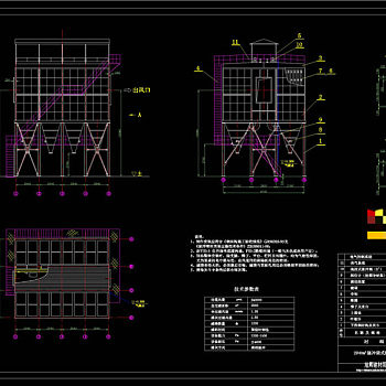 脉冲袋式除尘器CAD机械图纸