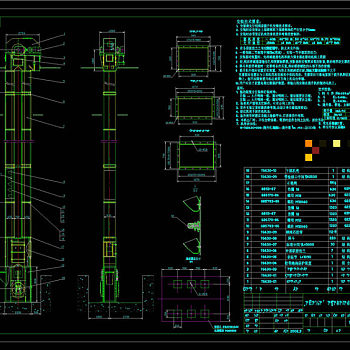 钢丝胶带斗式提升机详图CAD机械图纸