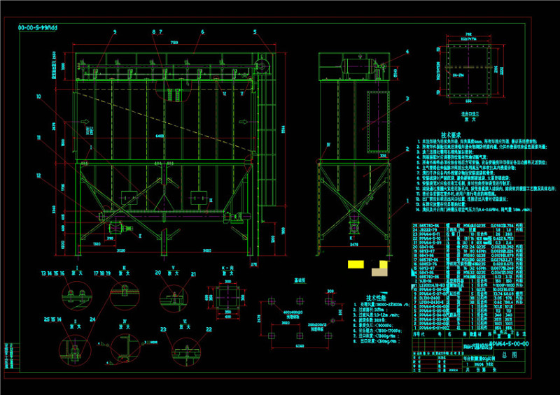 布袋除尘器总图<a href=https://www.yitu.cn/su/7590.html target=_blank class=infotextkey>设计</a>CAD机械<a href=https://www.yitu.cn/su/7937.html target=_blank class=infotextkey>图纸</a>