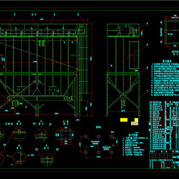 布袋除尘器总图设计CAD机械图纸