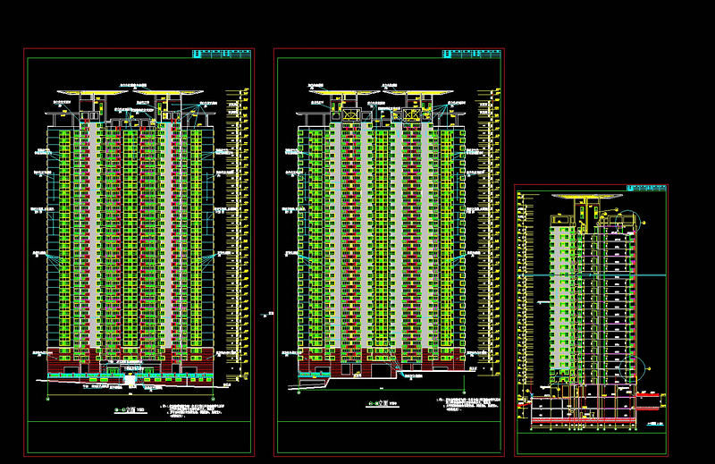 高层建筑立面cad<a href=https://www.yitu.cn/su/7937.html target=_blank class=infotextkey>图纸</a>