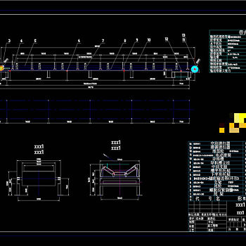 皮带输送机规格尺寸总图CAD机械图纸
