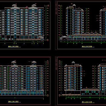 楼房cad立面图