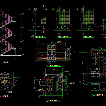 三号楼梯cad详图