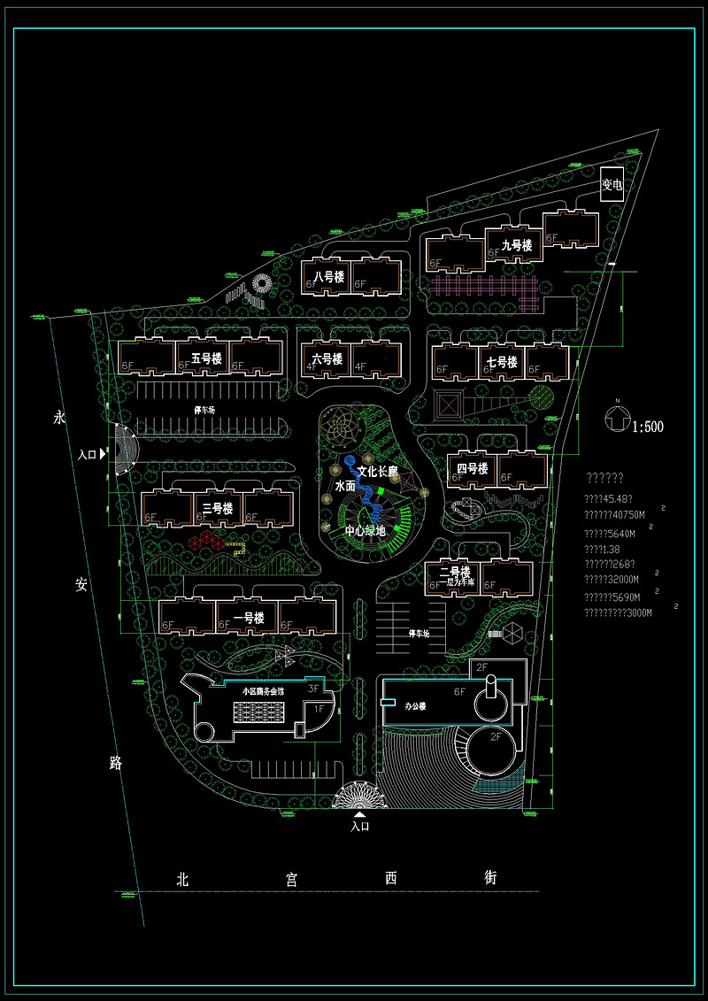 住宅<a href=https://www.yitu.cn/su/7987.html target=_blank class=infotextkey>小区</a>cad规划图