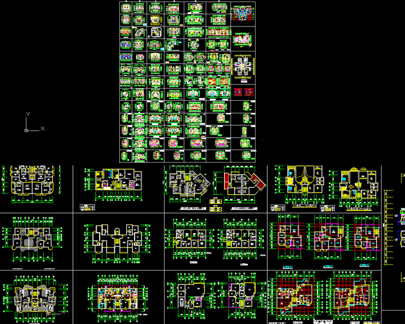 建筑百余种住宅户形<a href=https://www.yitu.cn/su/7392.html target=_blank class=infotextkey>平面</a>CAD图片