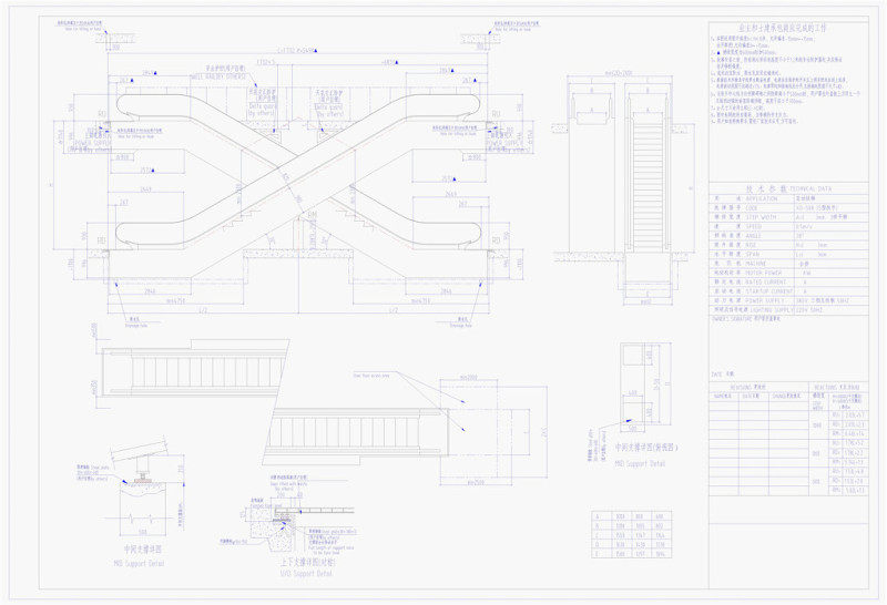 自动扶梯CAD室内素材设计图