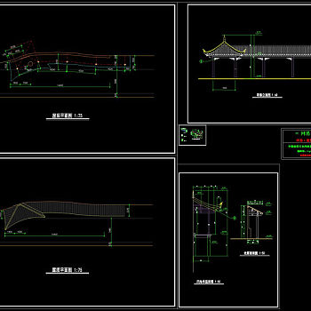 亭廊建筑cad施工图