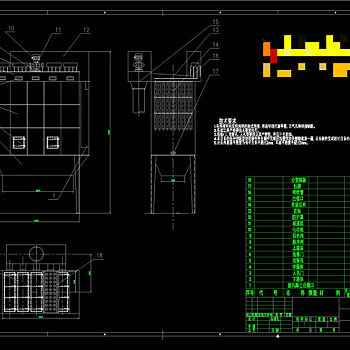 布袋除尘器装配图CAD机械图纸