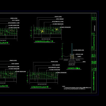 草地围栏大样图cad图纸