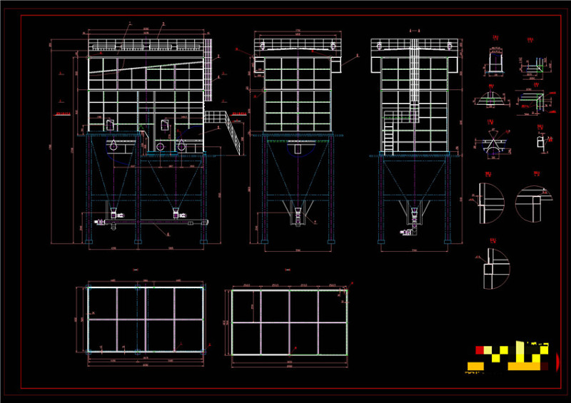 布袋除尘器CAD机械<a href=https://www.yitu.cn/su/7937.html target=_blank class=infotextkey>图纸</a>