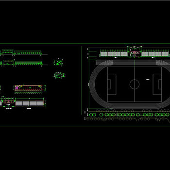 学校操场看台大样图CAD图纸