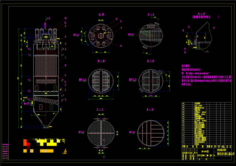 蜂窝式电除尘器总图CAD机械<a href=https://www.yitu.cn/su/7937.html target=_blank class=infotextkey>图纸</a>