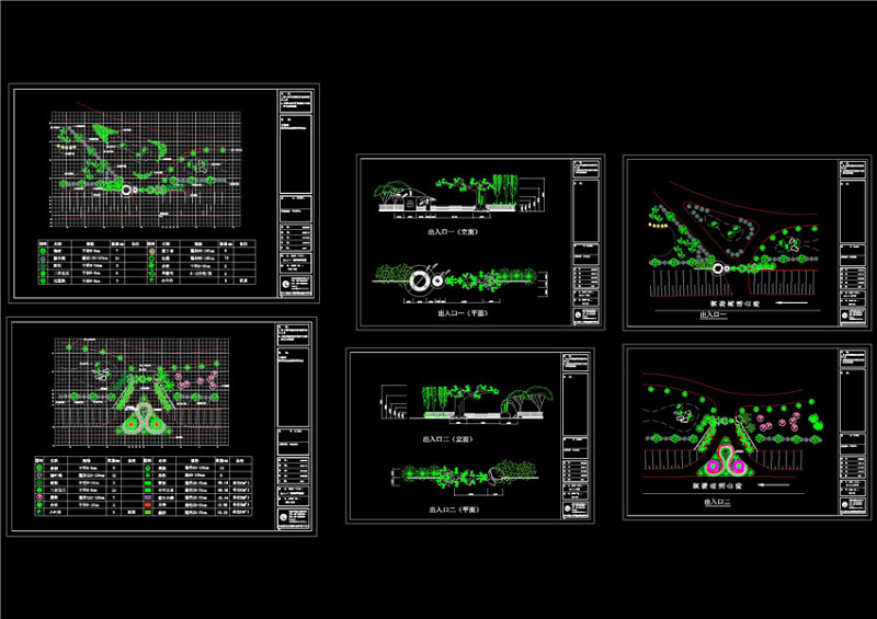 出入口CAD景观<a href=https://www.yitu.cn/su/7937.html target=_blank class=infotextkey>图纸</a>