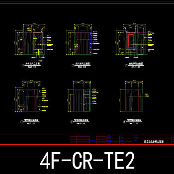 四层女化妆间立面图cad图纸