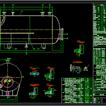 7立方米卧式储油罐CAD图纸