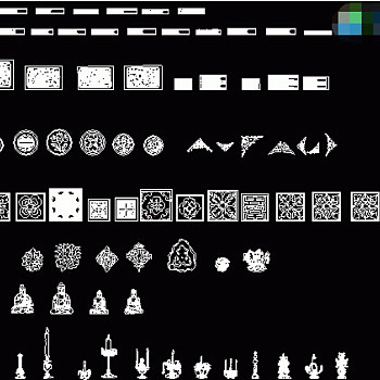 CAD中式纹样图块免费下载