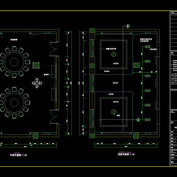 中餐厅cad图纸