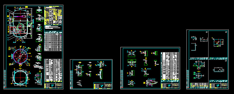 闪蒸罐一套图CAD图纸