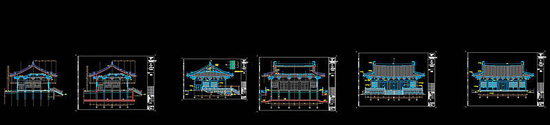 天王殿cad图纸素材