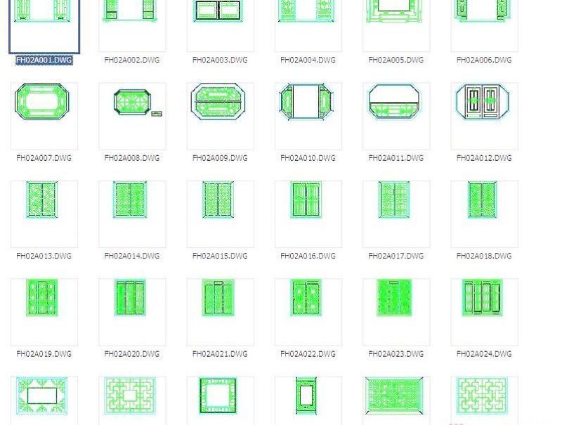 古建<a href=https://www.yitu.cn/sketchup/chuang/index.html target=_blank class=infotextkey>窗</a>CAD图块素材