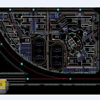 某学校公共建筑设计cad总平面施工图