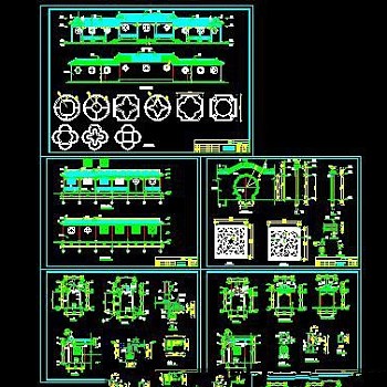 仿古长廊建筑CAD施工详图