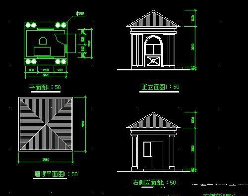 住宅<a href=https://www.yitu.cn/su/7987.html target=_blank class=infotextkey>小区</a>保安<a href=https://www.yitu.cn/su/7053.html target=_blank class=infotextkey>亭</a>CAD施工大样图