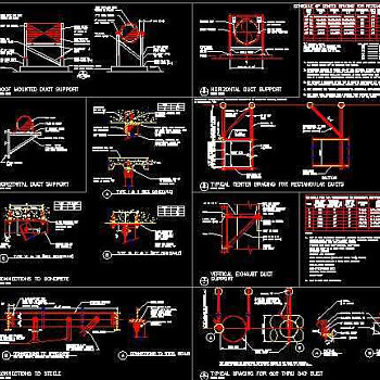 水管道支撑cad详细施工设计图纸