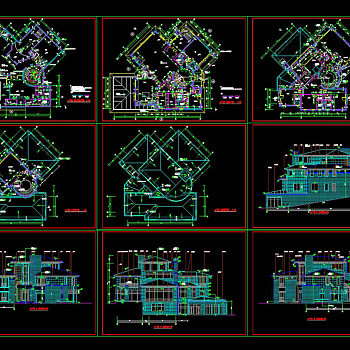 北京某经典别墅全套施工图cad图纸
