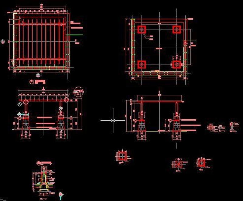 经典的防腐木<a href=https://www.yitu.cn/sketchup/huayi/index.html target=_blank class=infotextkey>花</a>架CAD施工详图