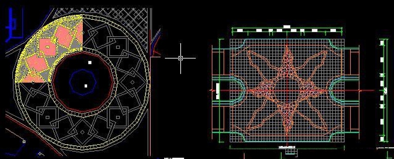 两个大广场铺装铺<a href=https://www.yitu.cn/su/7872.html target=_blank class=infotextkey>地</a>图案CAD图块