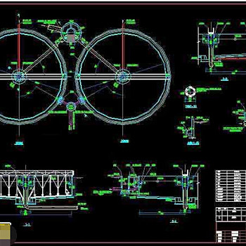 某污水处理工程二沉池cad工艺施工设计图