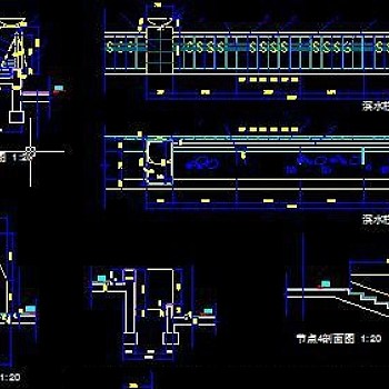 滨水景观台栏杆设计方案CAD施工详图