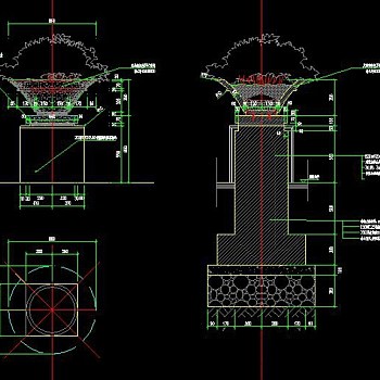 GRC花钵做法CAD施工详图