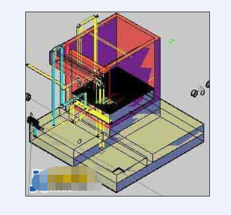 曝气生物滤池cad三维图