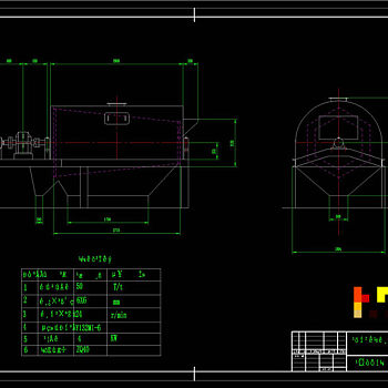 滚筒式筛砂机CAD机械图纸