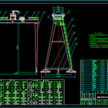 造船门式起重机总图CAD图纸