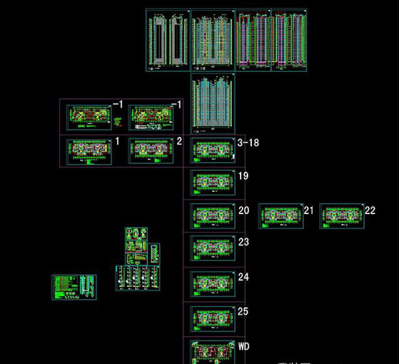 高层住宅cad施工图