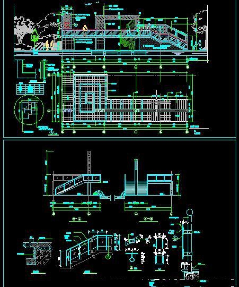 二层景观廊<a href=https://www.yitu.cn/su/8137.html target=_blank class=infotextkey>桥</a><a href=https://www.yitu.cn/sketchup/jingguanqiao/index.html target=_blank class=infotextkey><a href=https://www.yitu.cn/su/7497.html target=_blank class=infotextkey>景观<a href=https://www.yitu.cn/su/8137.html target=_blank class=infotextkey>桥</a></a></a>CAD施工详图