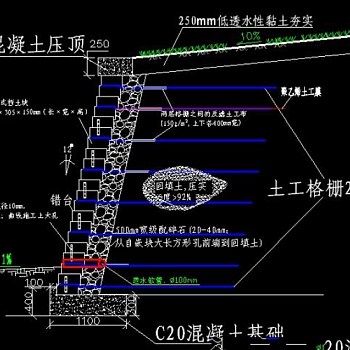 园林挡土墙CAD施工详图