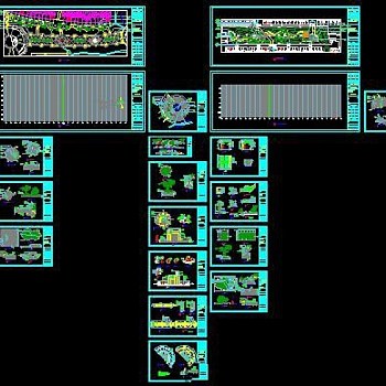 某花园多类小品及铺装的CAD施工详图