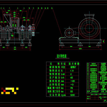 笼式破碎机总图CAD机械图纸