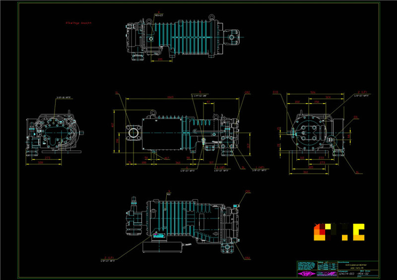 半封闭螺杆压缩机的CAD<a href=https://www.yitu.cn/su/7937.html target=_blank class=infotextkey>图纸</a>