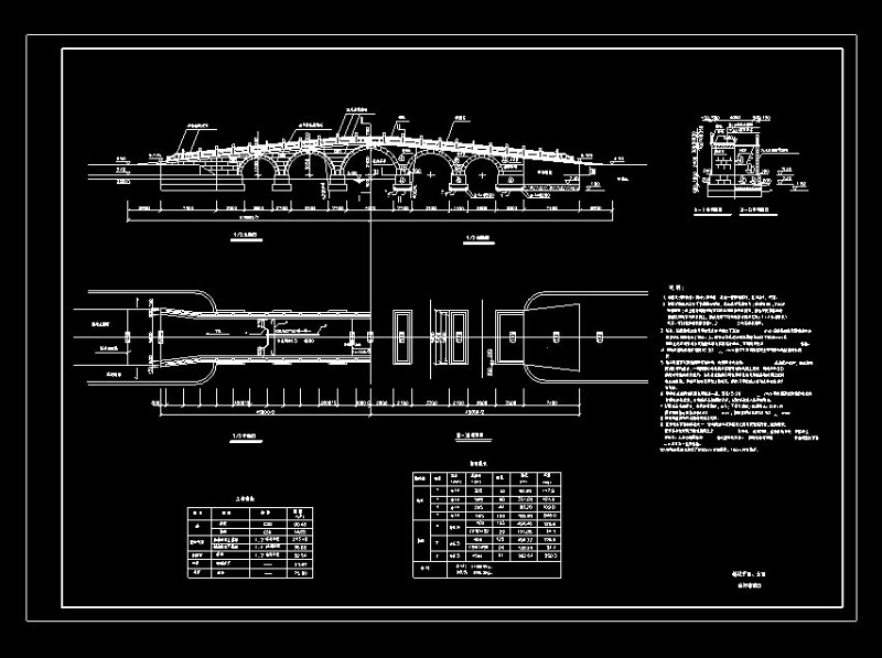 五跨大<a href=https://www.yitu.cn/su/6979.html target=_blank class=infotextkey>石</a>拱<a href=https://www.yitu.cn/su/8137.html target=_blank class=infotextkey>桥</a>结构cad施工图
