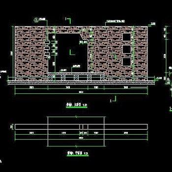 亲水景墙CAD施工详图