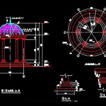 欧式亭CAD施工详图
