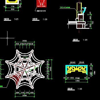 景观八角亭子CAD施工图