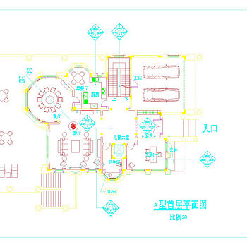 高尔夫别墅cad图纸