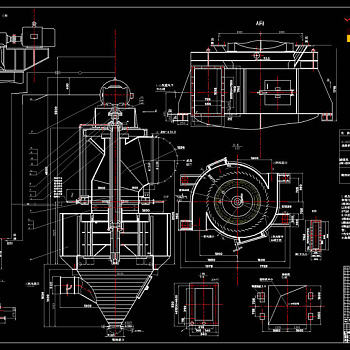 选粉机设计效果CAD机械图纸